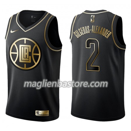 Maglia NBA Los Angeles Clippers Shai Gilgeous-Alexander 2 Nike Nero Golden Edition Swingman - Uomo
